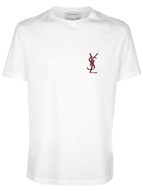 mens white ysl t shirt|yves st laurent men's shirt.